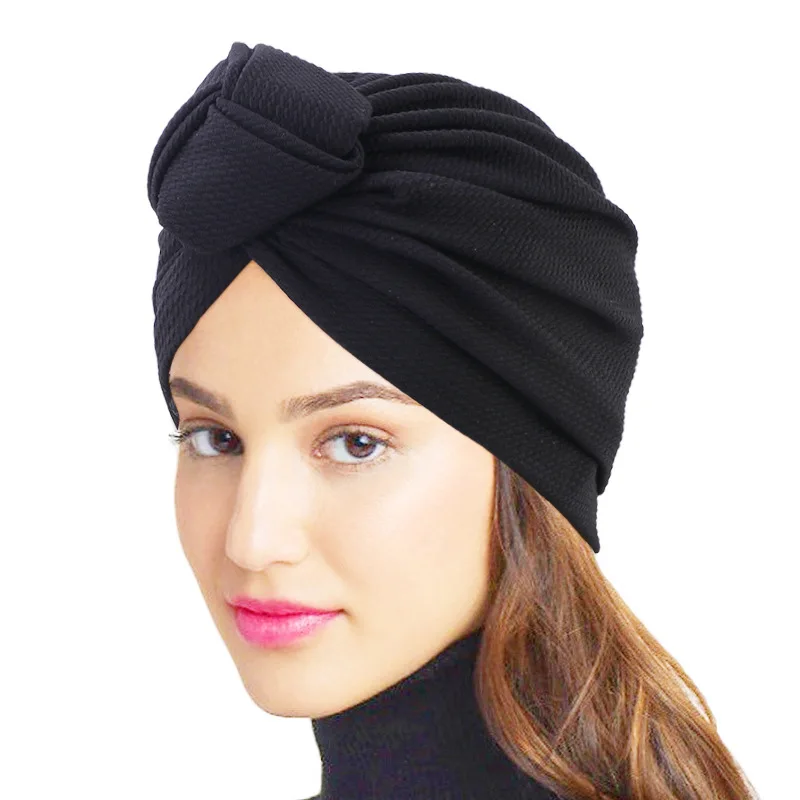 

African Muslim Turban Bonnet Hijabs Cap Flower Print Knot Twist Inner Hijab Caps Headwrap Women Head Scarf India Arab Ladies Hat