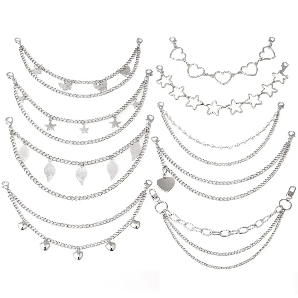 Butterfly Metal Bag Chain Star Bag Straps Multi-layer Metal Chain Strap Bag Decorative Chain DIY Handles Women Bag Accessories