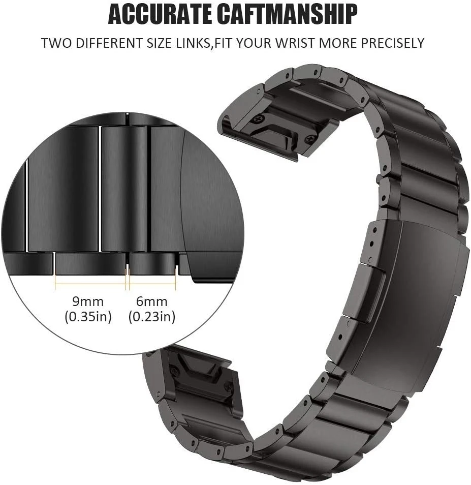 Tactix for Garmin 22mm 26mm Quickfit Titanium Straps Fenix 7X 6X 7 6 Descent MK1 MK2 Epix Gen 2 Wristband