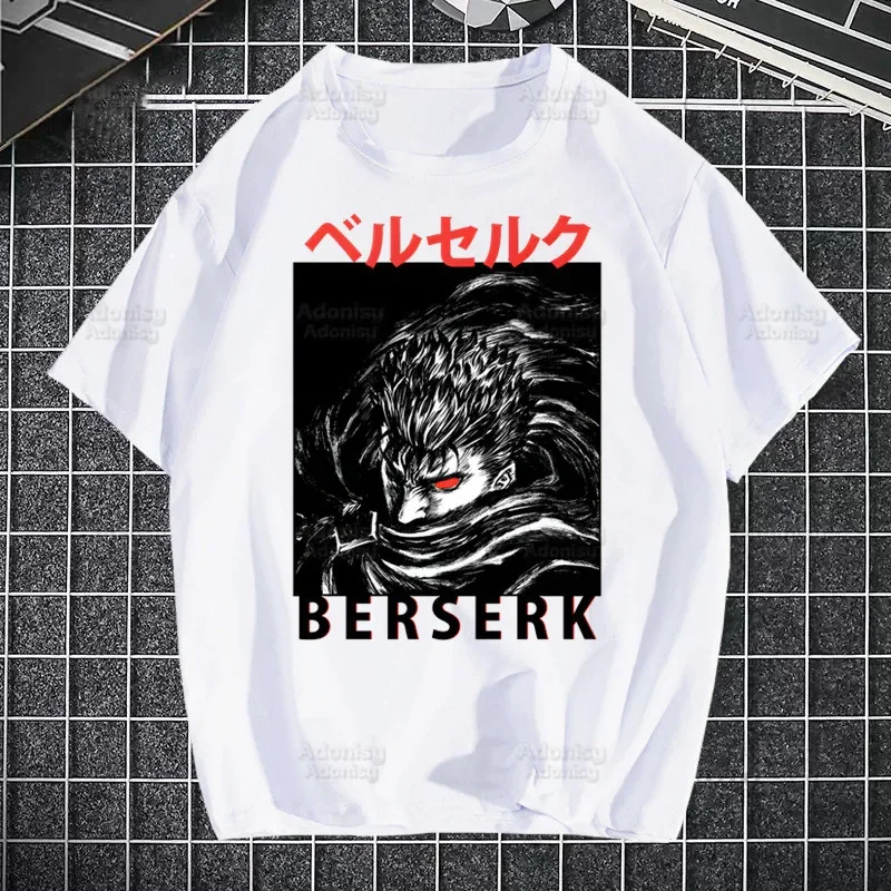 Berserk T Shirt Men Retro Guts Griffith Anime Swordsman Tops Tees Harajuku Japanese Manga Tshirt Streetwear Hip Hop T-shirts