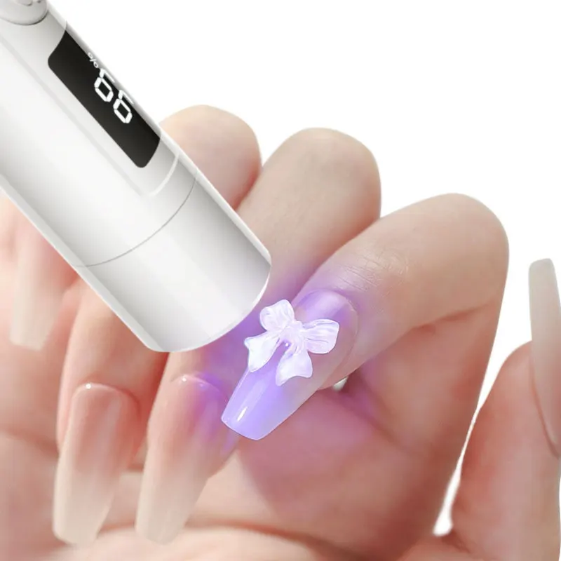 1pcs Portable LED Nail Lamp Rechargeable Quick Curing Handheld UV Light for Nails USB Nail Dryer with LED Screen Nail Art Tools