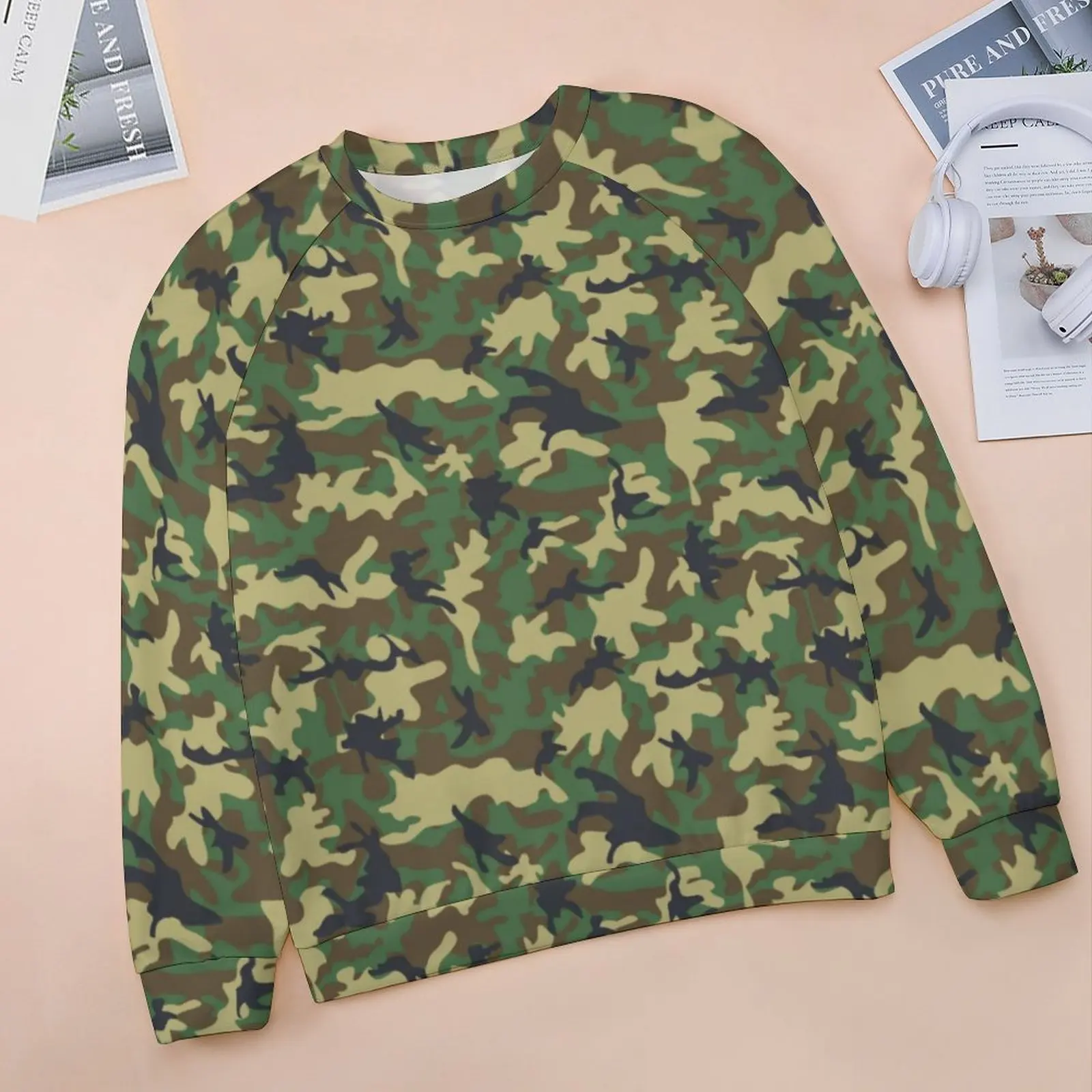 Military Camouflage Casual Hoodies Women Green Camo Print Cute Pattern Hoodie Autumn Long Sleeve Harajuku Oversized Sweatshirts