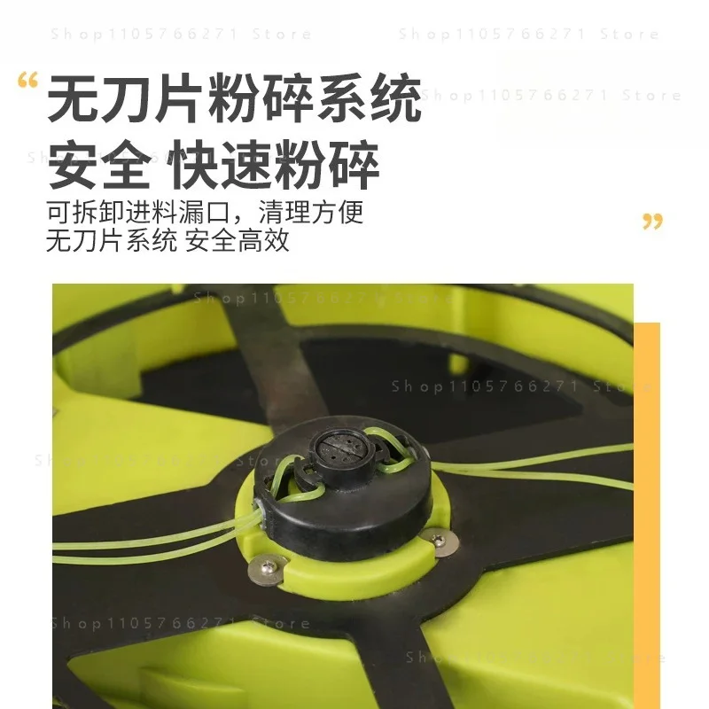 High-Power Electric Leaf Shredder, Heavy Duty Garden Mulcher for Fast Composting & Yard Cleanup, Low Noise Desig