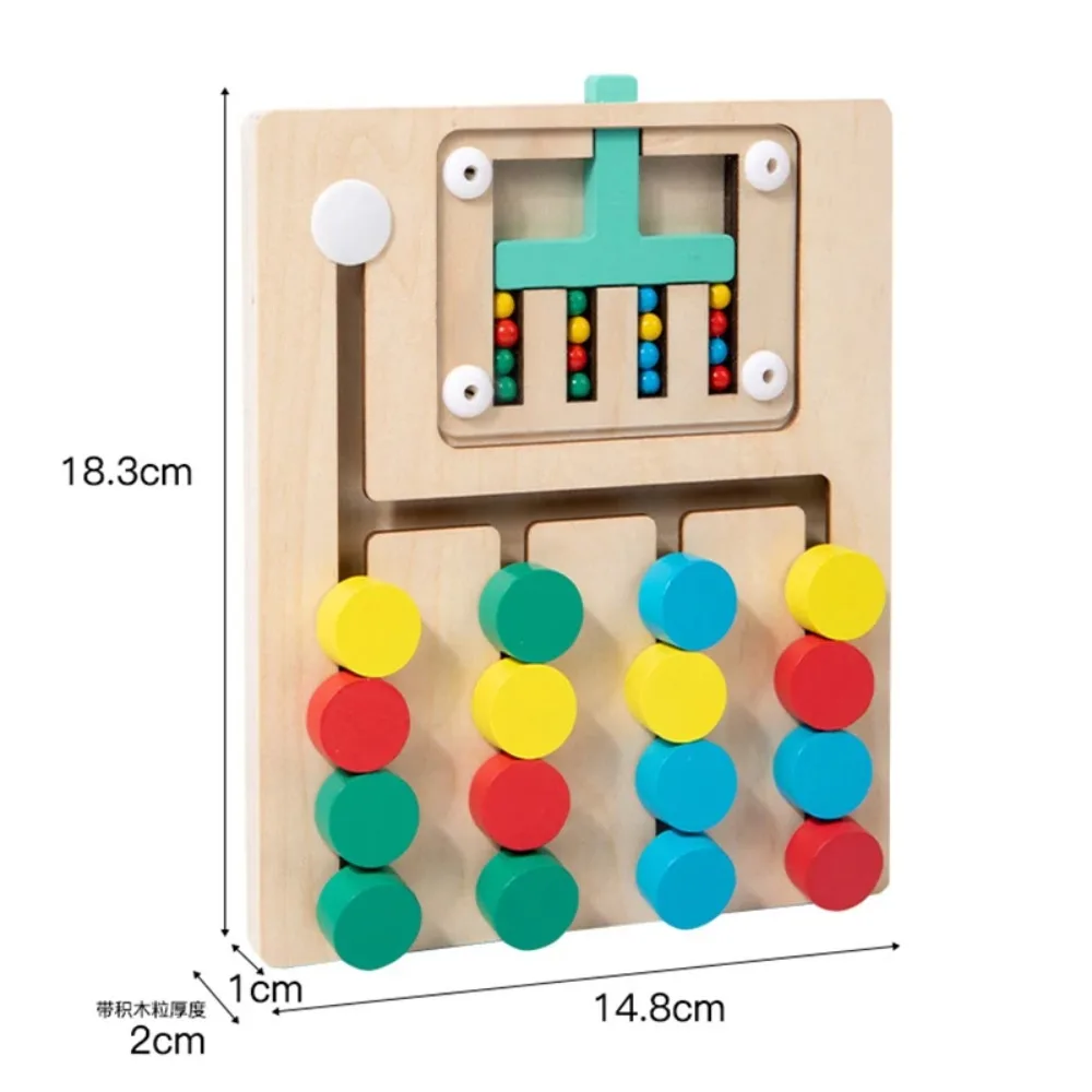 몬테소리 유치원 학습 논리 게임 나무 슬라이딩 퍼즐, 색상 모양 학습 장난감, 3, 4, 5, 6, 7 세 아동용, 신제품