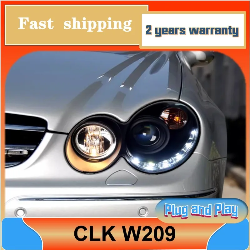 Car Styling for Mercedes CLK Headlight 2004-2009 W209 Headlamp CLK200 CLK240 CLK280 CLK350 DRL Turn Signal Low High Be