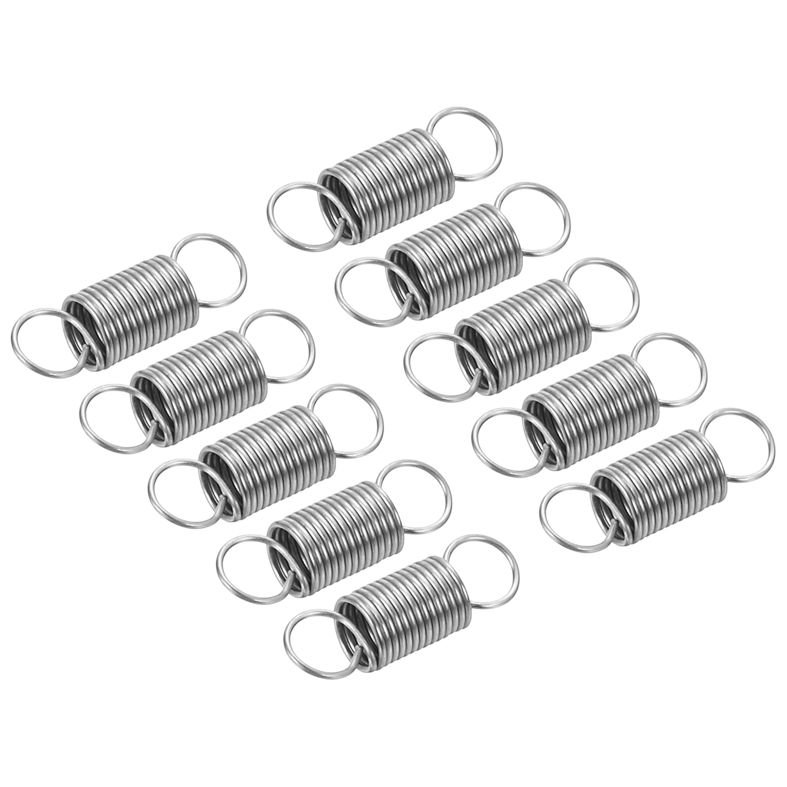 15Pcs 0.3x3x10mm Extended Tension Spring 304 Stainless Steel Extension Spring Steel Dual Hook Compression Springs for Machinery