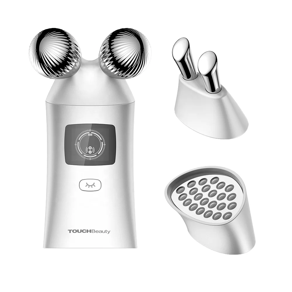 เครื่องนวดหน้า TOUCHBeauty Professional 3-in-1 ไมโครเคอร์เรนท์ พร้อมไฟ LED บำบัดผิว ใช้พลังงานจาก USB แบบพกพา สำหรับลดรอยคล้ำใต้ตา