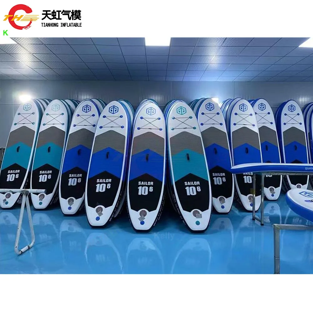 Tavola da surf gonfiabile commerciale Stand up Paddle Board con pagaia e pompa per la pesca sul lago
