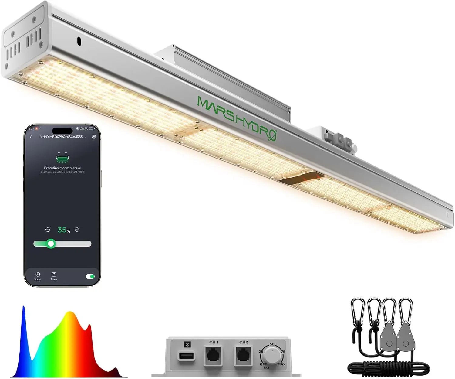 

SP3000 2x4 Grow Lights for Indoor Plants,Greenhouse Lights,Full Spectrum,Remote WiFi App Control,Daisy Chain for 4x2 Grow Tent