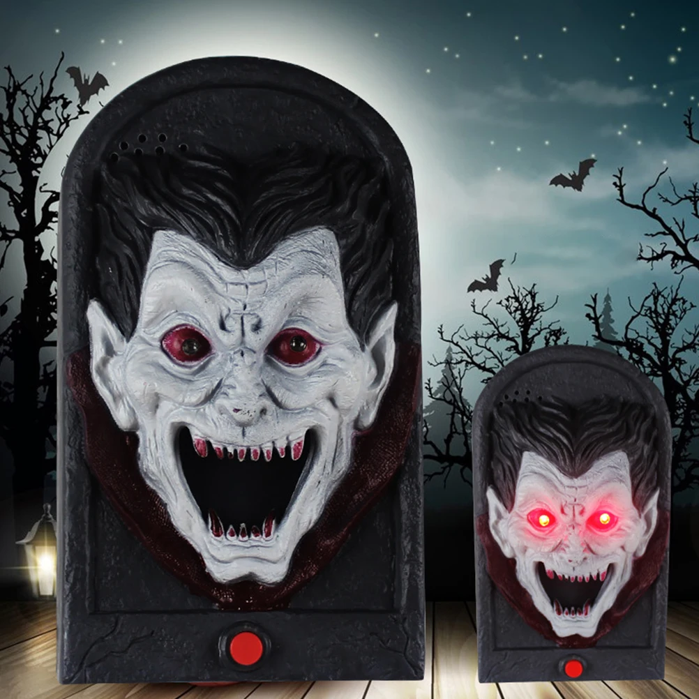 

1Pcs Halloween Doorbell Spooky Glowing Skull Witch Haunted House Decor Halloween Party Ring Doorbell Lights Up Scary Sound