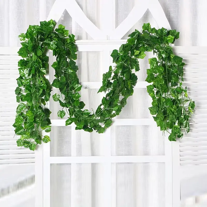 Artificial Hanging Plants Vine Leaves Green Festival Garland Outdoor Home Room Wedding Party Scrapbook Diy Garden Box Decoration