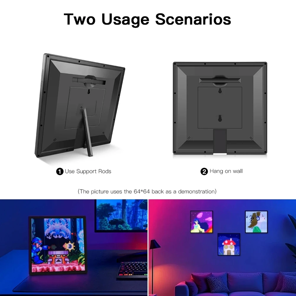 

Умная светодиодная RGB-панель Smart Pixel: цифровой дисплей, DIY граффити, изображения, текст, декор для рабочего стола, управление через приложение, 32 дюйма