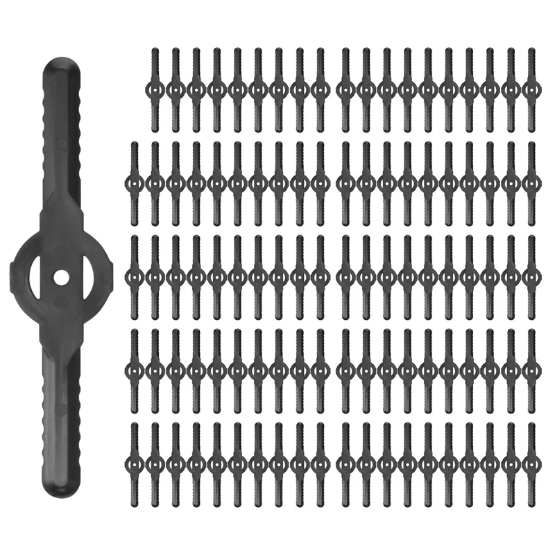 

AB33-100Pcs Plastic Grass Trimmer Blades Lawn Mower Blade Cordless Trimmer Garden Tool Lawn Mower Trimmer Accessories
