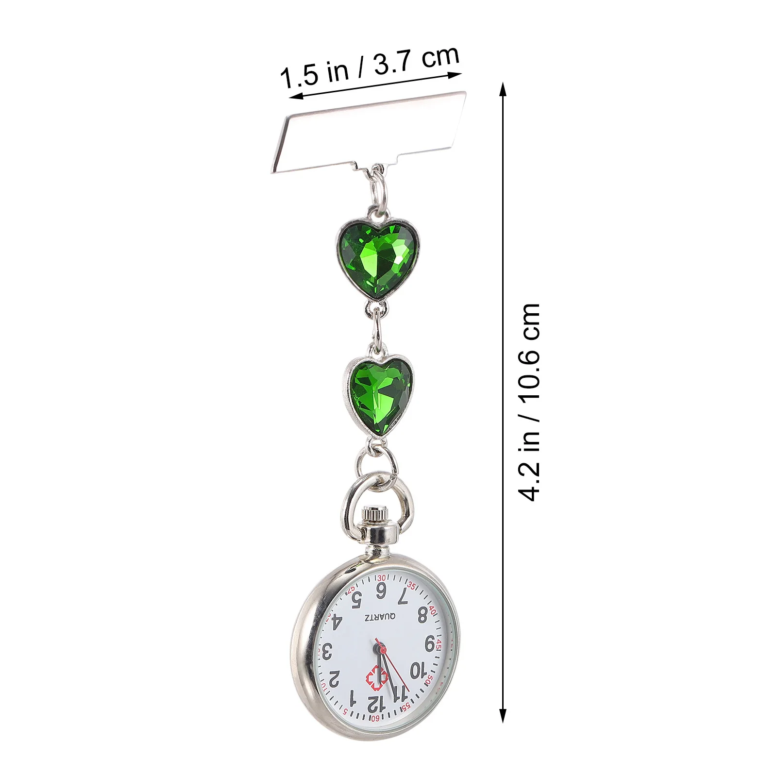 ساعة ممرضة بتصميم قلب الخوخ كوارتز معلقة على الصدر للنساء الممرضات جيب للتمريض بمشبك على الساعة #4