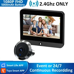 Mini 1080P Tuya Smart Life Home Visualizzatore digitale Peepholes Porta Occhio WiFi IR Nessuna esposizione rossa Telecamera per visione notturna Monitor da 4,3 pollici