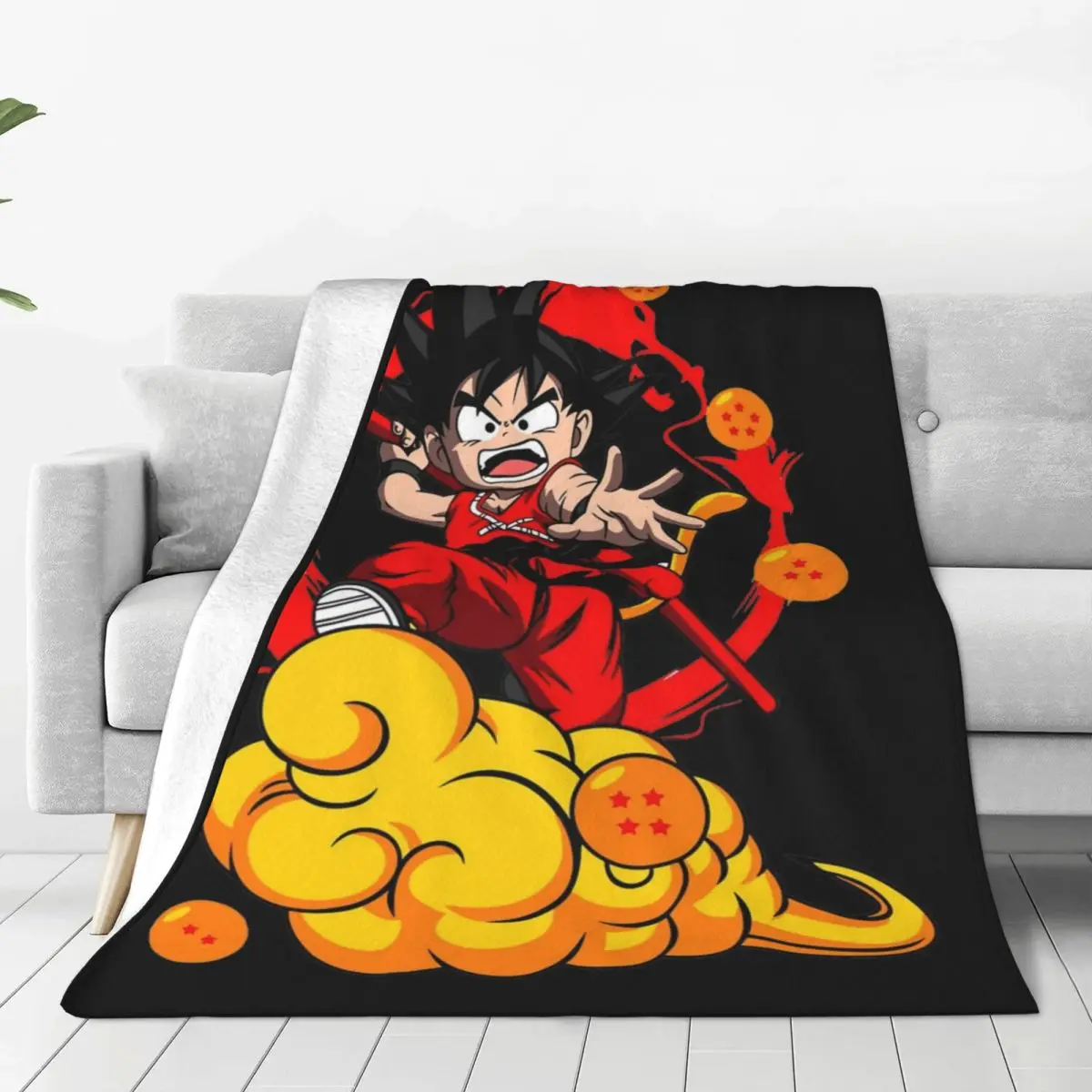 The Chibi Powerful Hero Flannel Blankets DBZ Dragon Ball Awesome Throw Blankets for Home 150*125cm Bedspread