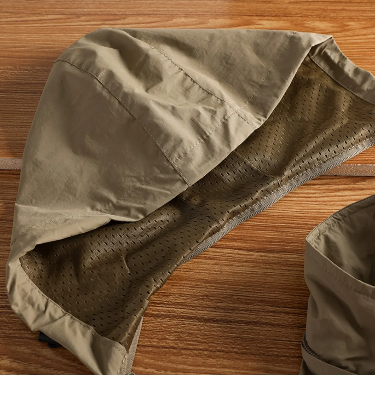 Neue wasserdichte Kapuzenjacken für Herren, lässig, winddicht, Herbst, leicht, mit mehreren Taschen, Wandern, Windjacke, abnehmbare Hutjacke – Detail 15