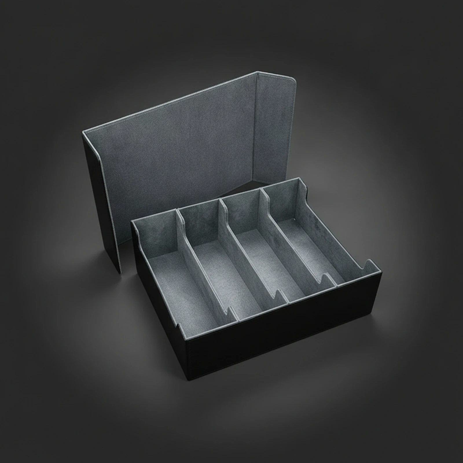 Trading Card Storage Box with Dividers Four-Row Trading Card Storage Box Hard-Shell Rigid for Collectors, Desktop Organization