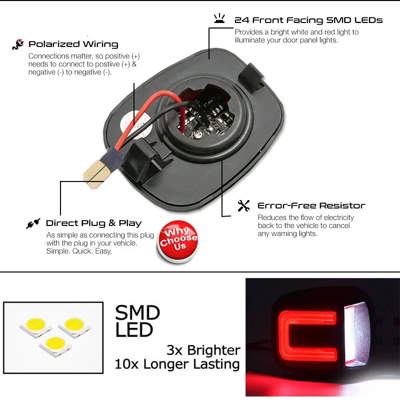 ED License Plate Light for Nissan Navara D40 Frontier 2004 2005 2006 2007 2008 2009 2010 2011 2012 2013 2014 2015 2016-2018