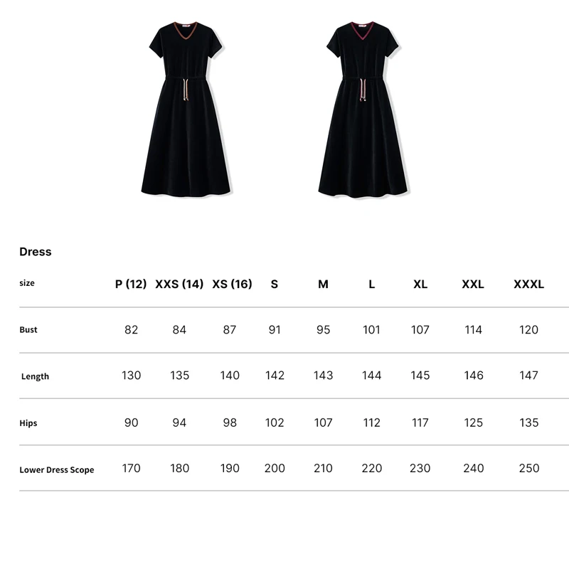 Schabbat-Kleid für Teenager/Frauen, Winter-Robe mit Kurzen Ärmeln, 2 Kordelbändern, Mädchen Schwarzes Velours-Kleid, Größen XS-XXXL – Detail 1