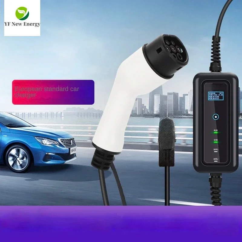 Portable ev charger 32a 7kw type 2 for electric car charger 1 phase battery cargador tipo 2 para coche Industrial plugs j1772