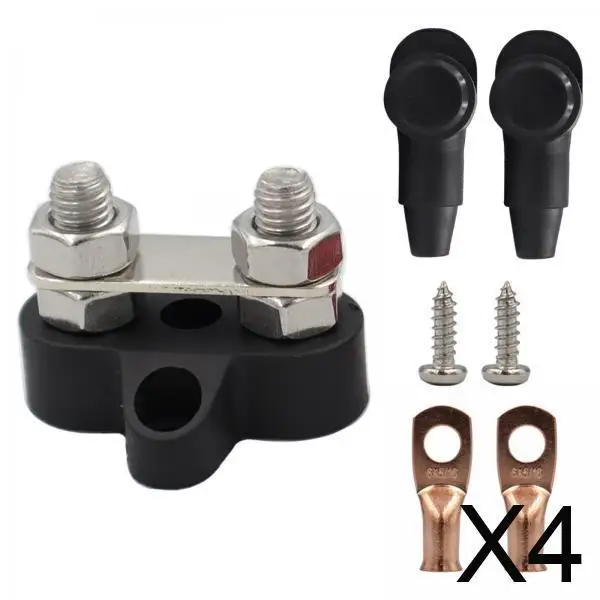 

Распределительная клеммная колодка 4xPower 48В для грузовиков, автомобилей, фургонов, черная, с прокладкой