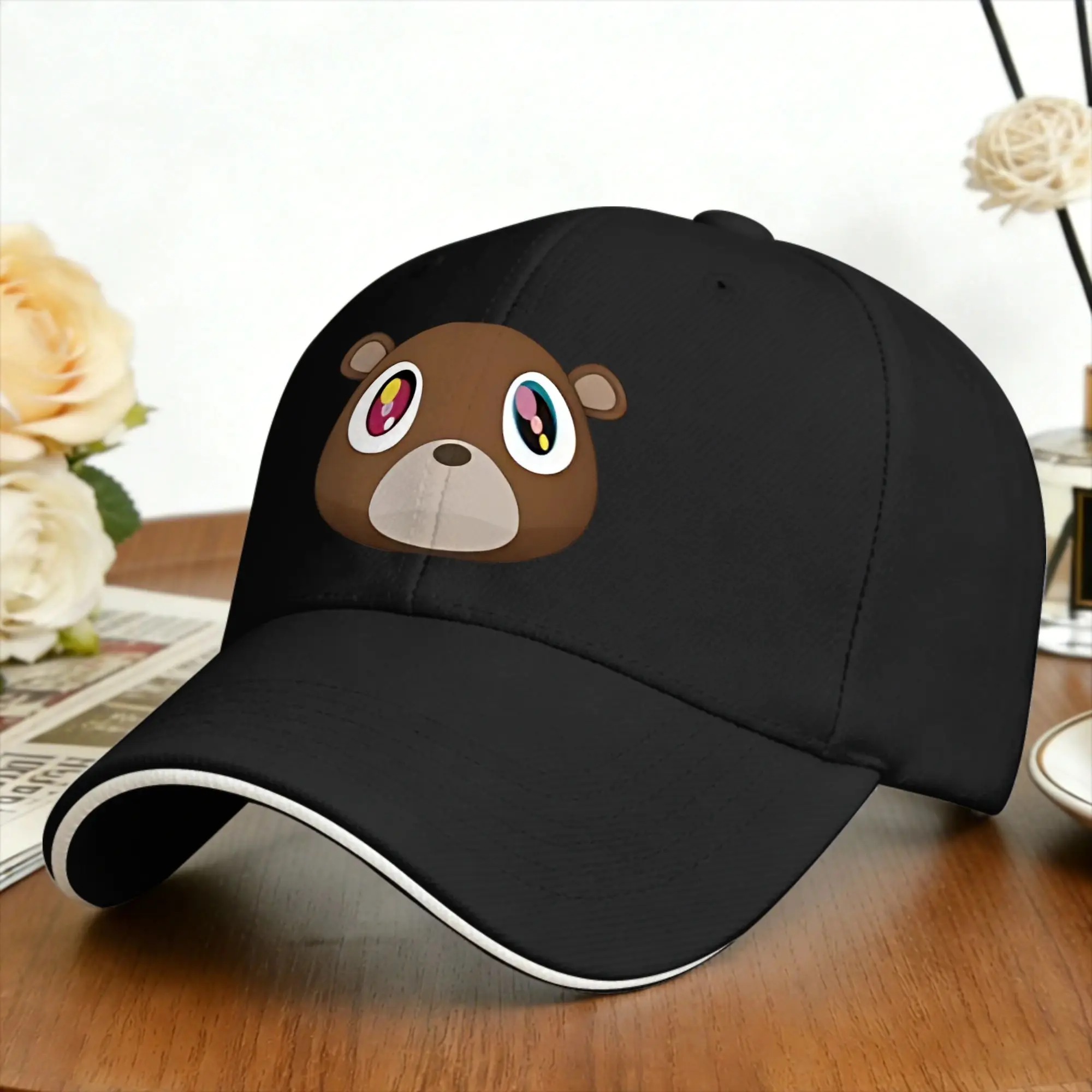 Kanye West Graduation Bear Casual Baseball Cap Summer Trucker Hat High Quality Running Hippie Snapback Cap y2k Baseball Caps
