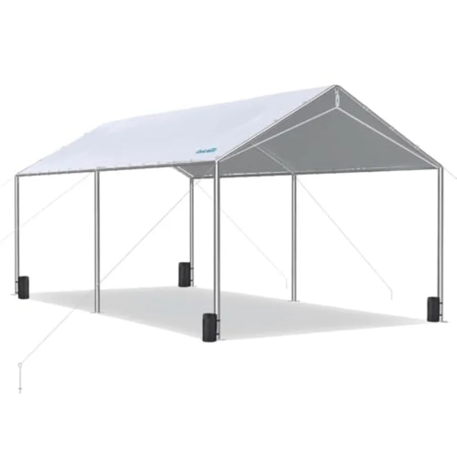 

Сверхмощный автомобильный навес размером 10x20 футов с оцинкованной рамой для защиты на открытом воздухе: прочная палатка для карспорта и укрытие для лодок