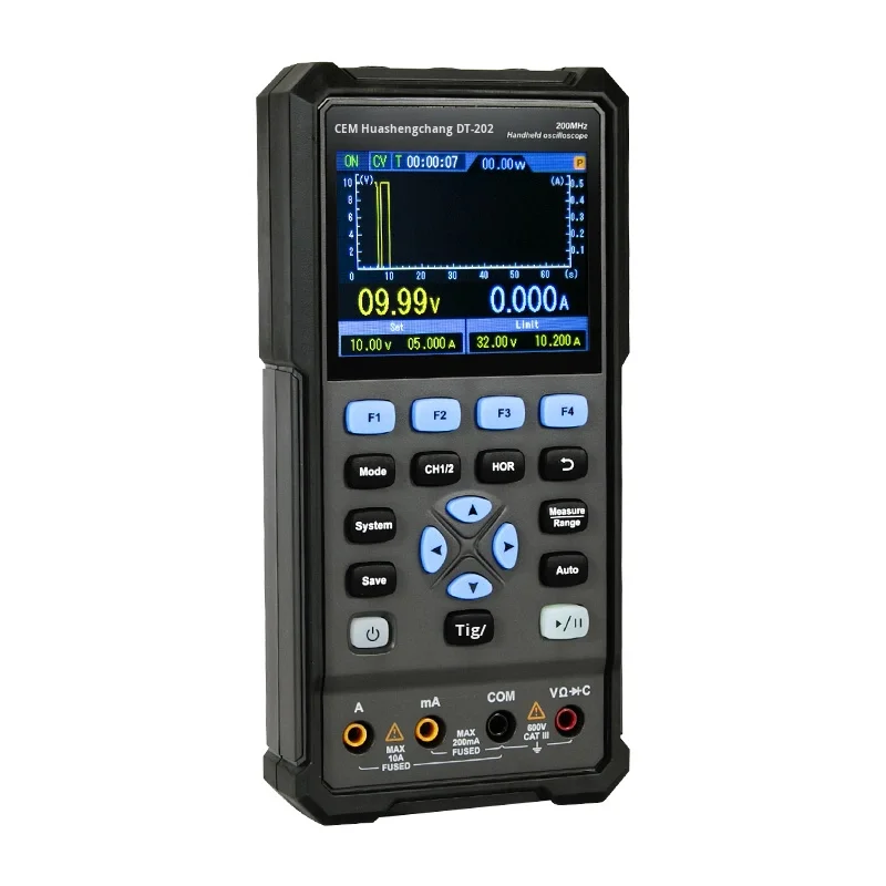 

CEM Handheld High-Precision Dual-Channel Oscilloscope Multimeter DT-OS250H/2102H/2202H China