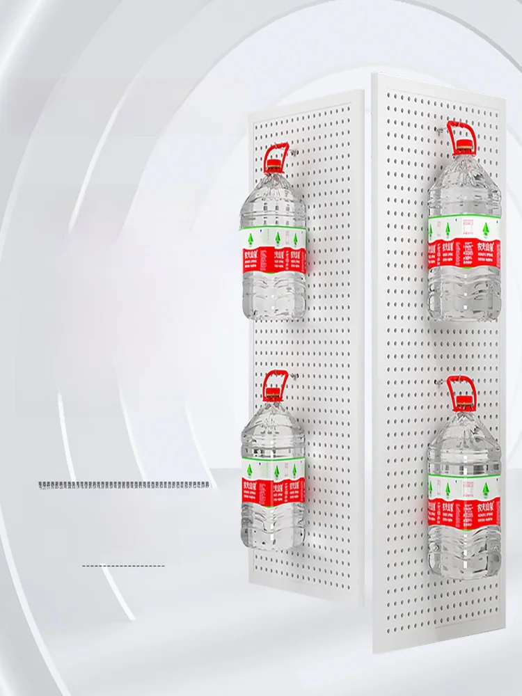 رف تخزين معدني مثقب يثبت على الحائط للمطبخ، منظم للأدوات، رف معدني مثقب، لوح تعليق جانبي