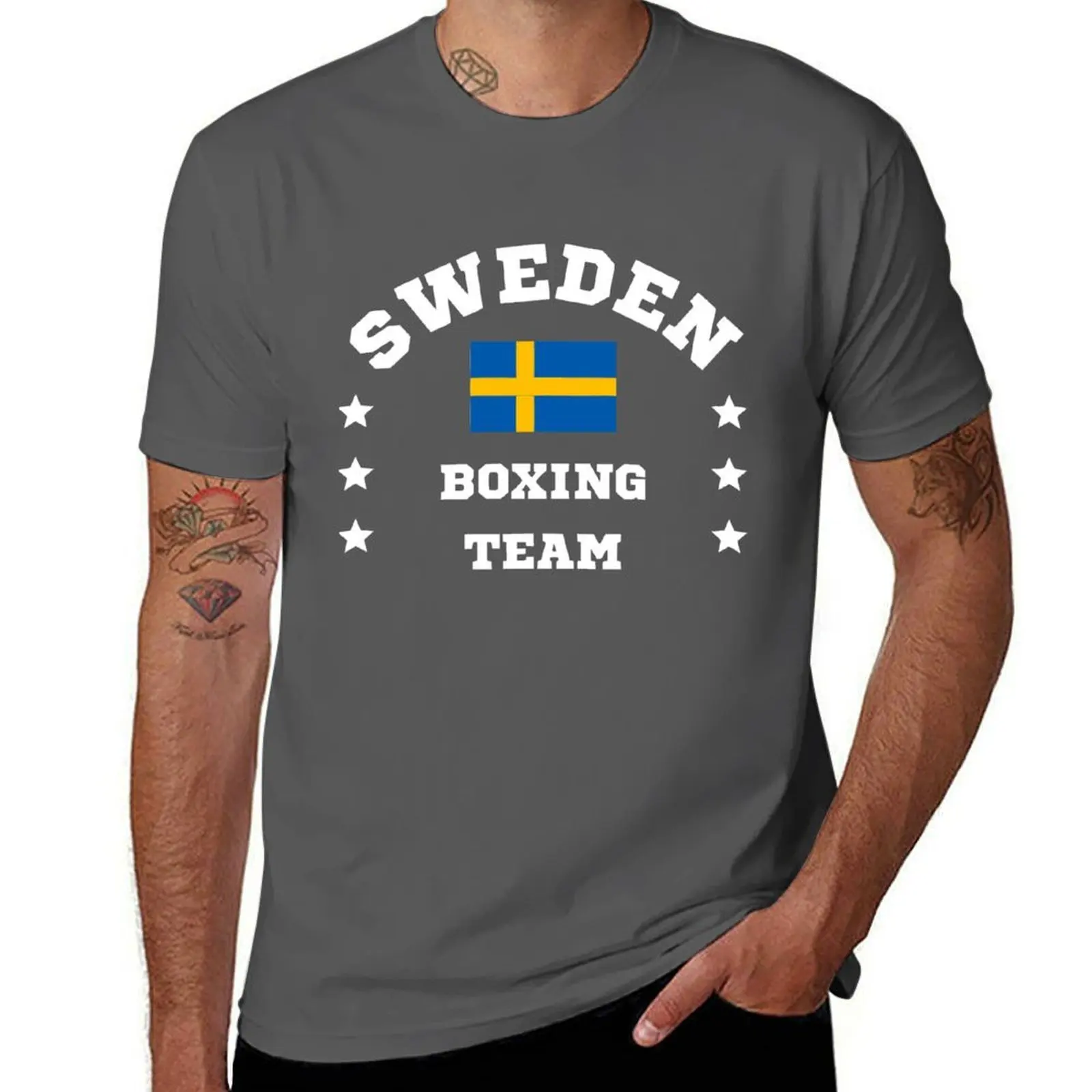 

Sweden Boxing Team T-Shirt man t shirts high quality luxury brand funny t shirts dark humor T-Shirt