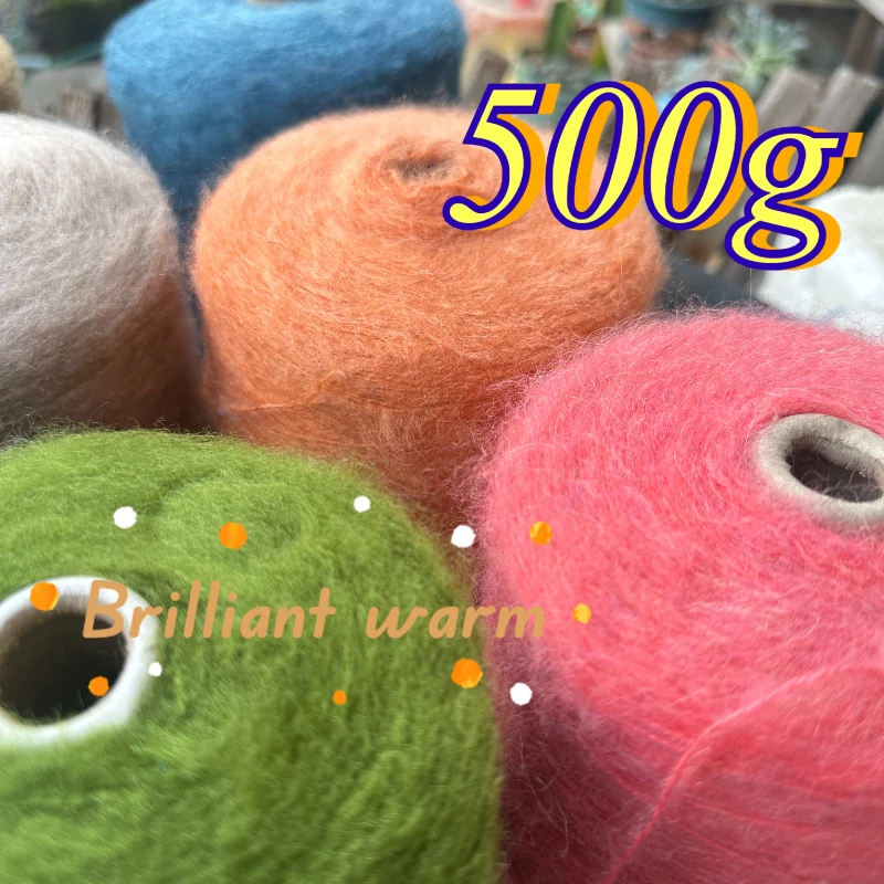 

500g Super Soft Long Plush Mohair Yarn，Soft Skin-friendly Medium Coarse Wool，Hand Knitting Fluff Crochet Baby Supersoft Thread