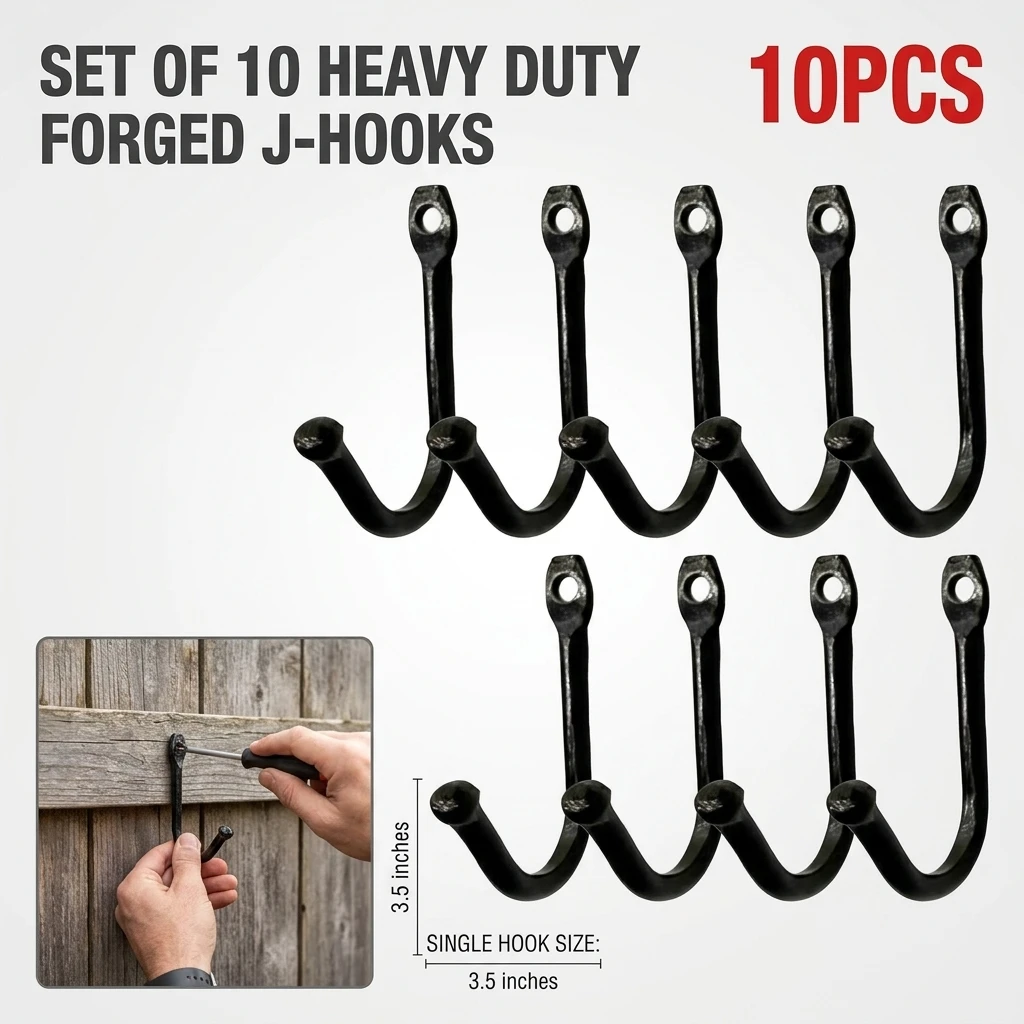 10PCS Retro Metal Hooks with Screws Vintage Wall Hanger Hooks for Hanging Coat/towel/Key/Hat/Clothes Hardware Tool