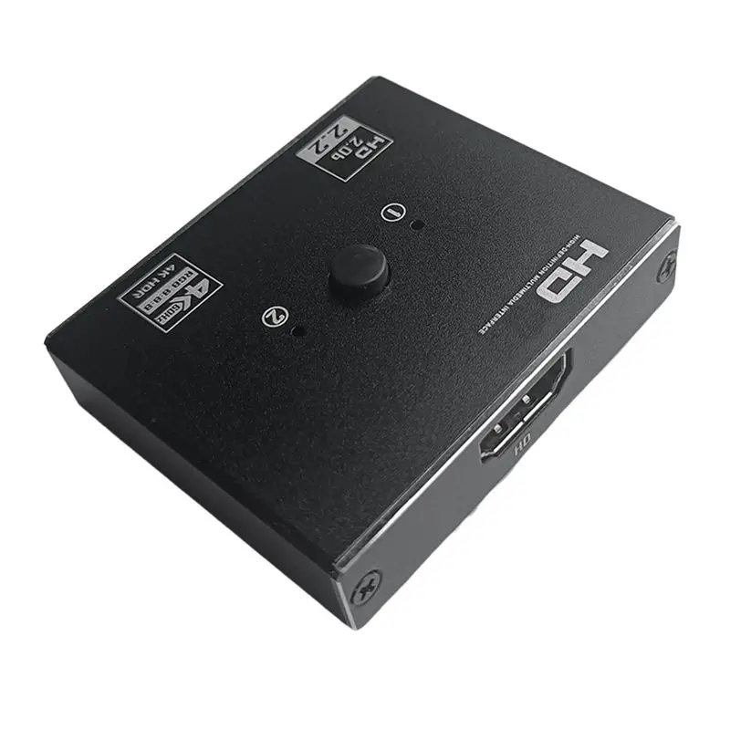 DT21 8K 60Hz -Compatible Switcher Splitter Bi-Direction 2x1/1x2 Hub Adapter Box for 4K/8K, Aluminum Alloy Black