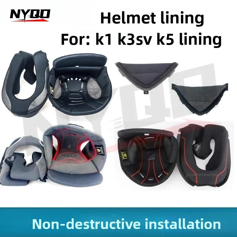 Accesorios para casco para K1/K1s K3SV K5, forro completo para casco, conducto de aire, malla para barbilla, Base para la nariz, cascos para moto, accesorios para moto