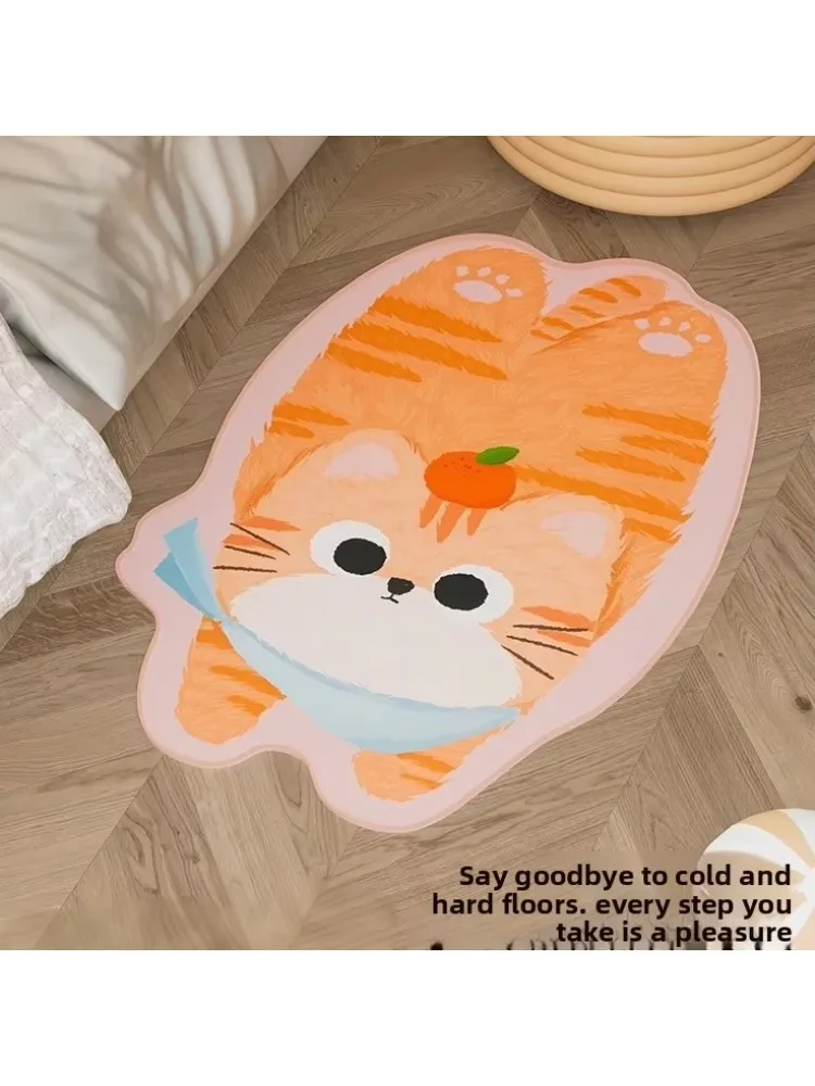 Cartoon flannel floor mat household dirt-resistant and easy to take care of water-absorbing non-slip foot mat bathroom door mat