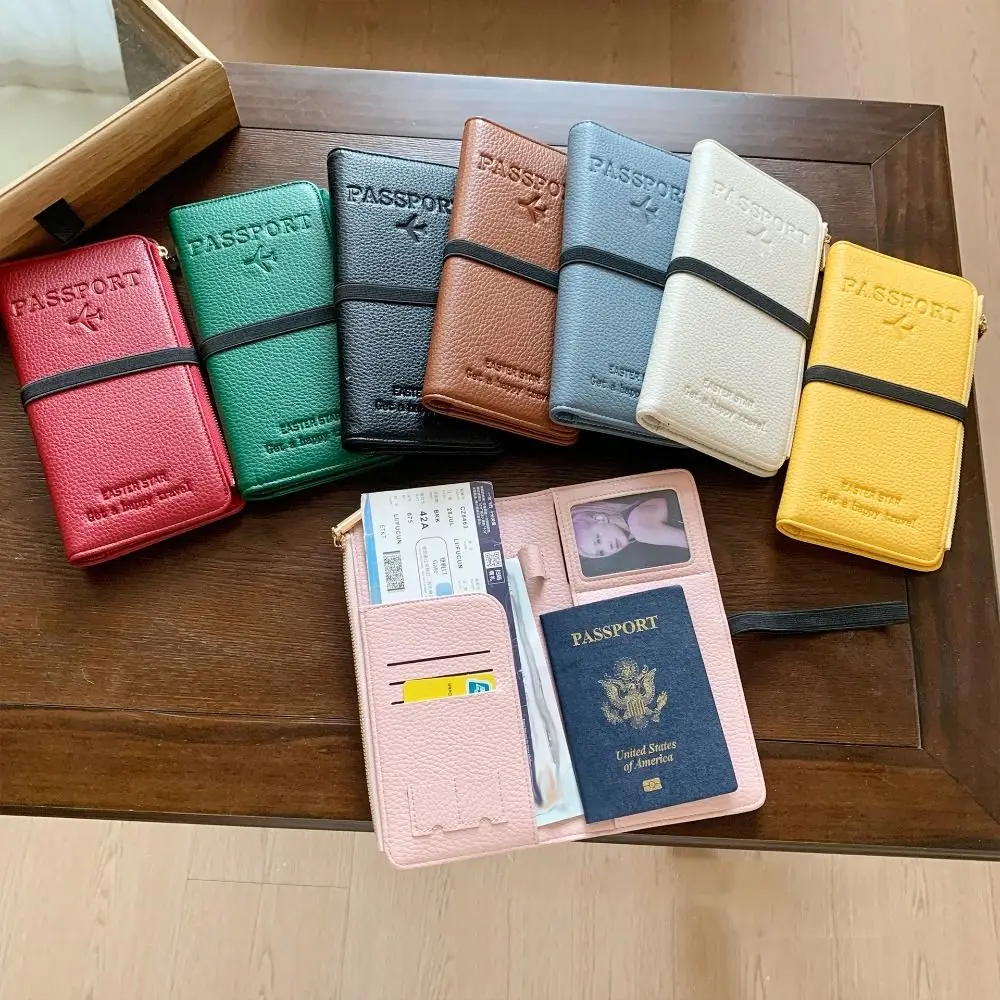 

Противоугонная сумка для паспорта из искусственной кожи на молнии, сумка для хранения букв и сертификатов, многофункциональная клипса для регистрации самолета