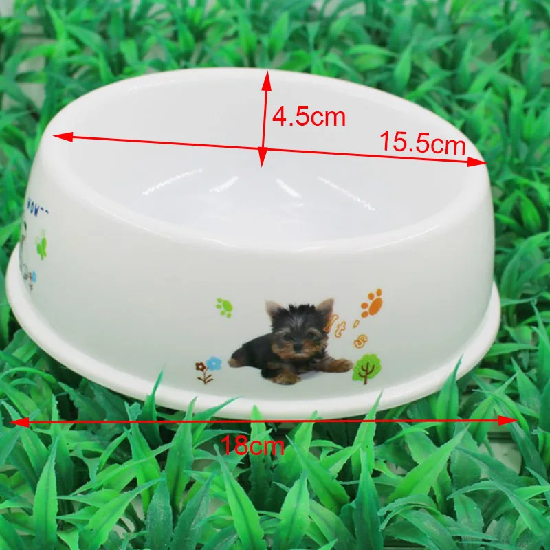 Pet Dog Feeding Food Bowls Puppy Lovely Print White Dog Feeder Dish Bowel Cat Bowl Deep Bowl with Large Capacity