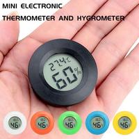 Mini LCD Digital Thermometer Hygrometer Meter Round Shape LCD Display Reptile Aquarium Temperature Humidity Meter Detector Tool