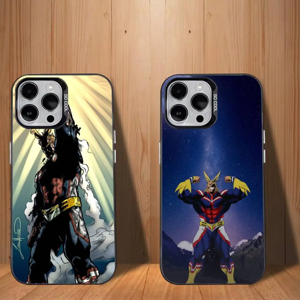 

My Hero- Academia All MightS Phone Case For iPhone 17,16,15,14,13,12,11,Mini,Pro,SE,MAX White Matte Shockproof Cover