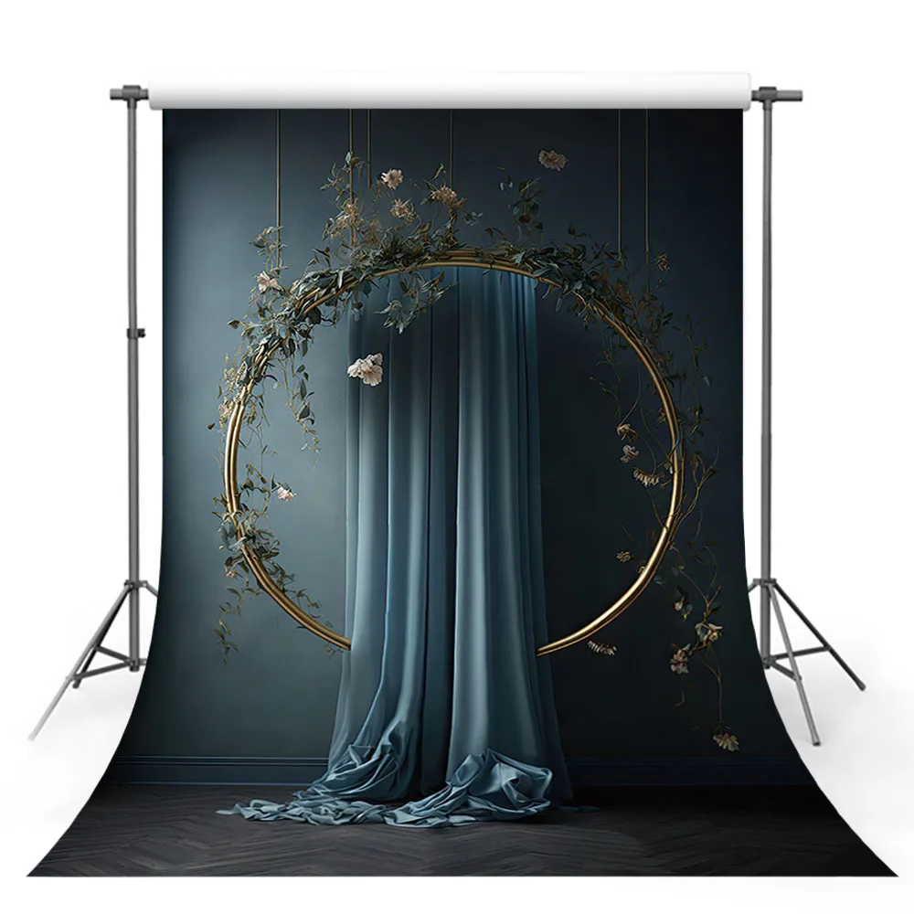 Mehofond-Fondo de fotografía para mujeres embarazadas, anillo Floral de arte, telón de fondo de flores Digital, accesorios para fotomatón, accesorios para sesión fotográfica