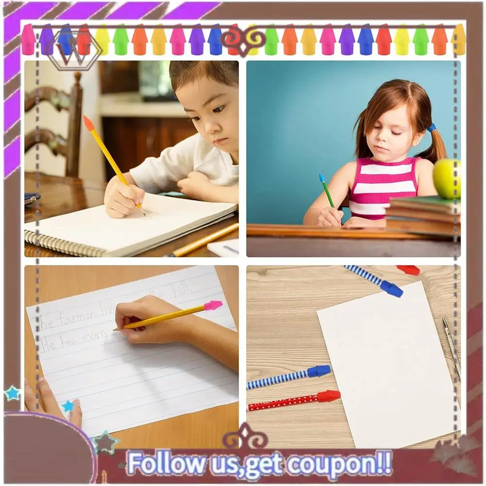 ABBG-500PCS Caps Pencil Erasers Chisel Shape Pencil Eraser Caps Erasers Latex Free Pencil Pencil Eraser Toppers