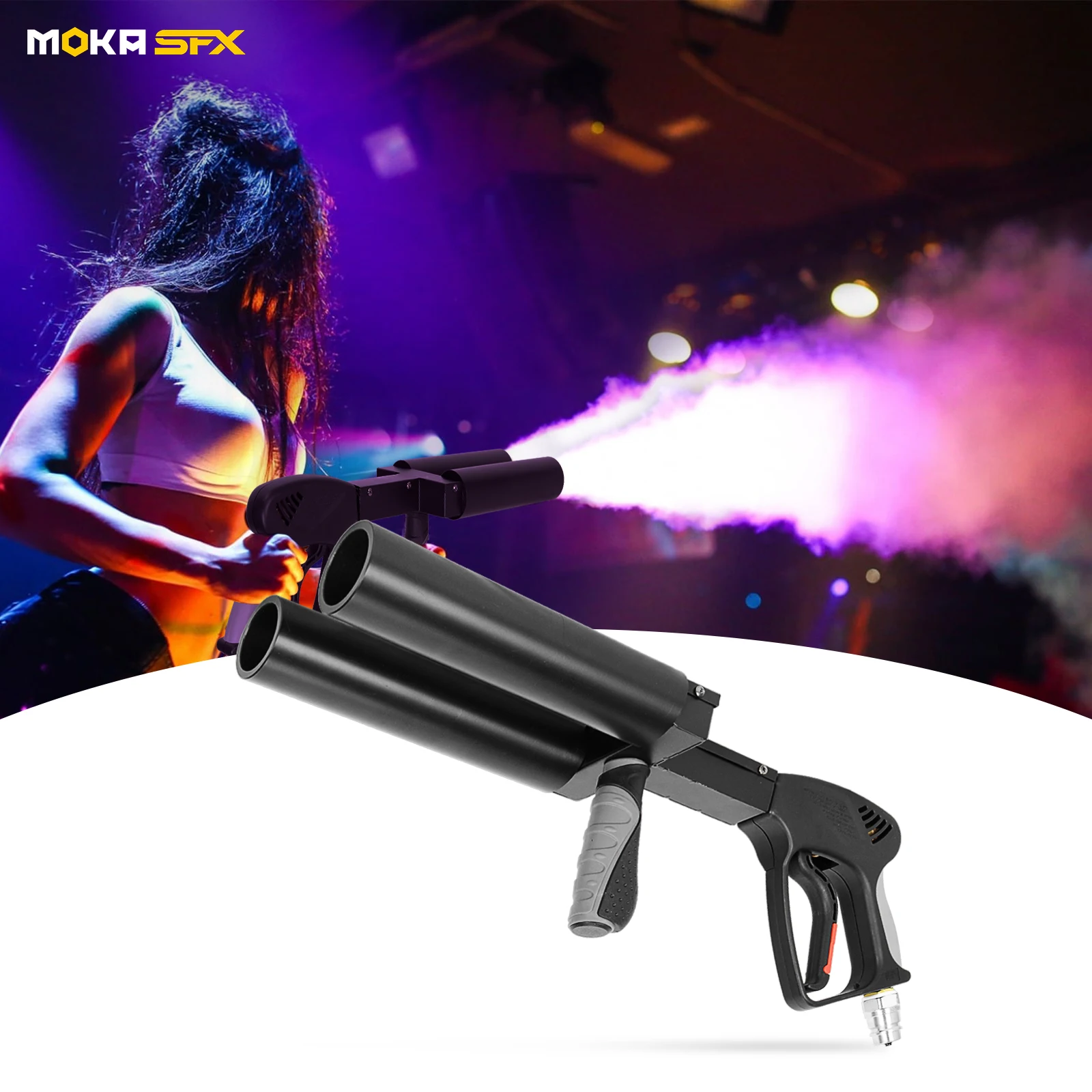 New arrival two head CO2 DJ Gun stage CO2 Jet Machine handheld CO2 Gun Stage Smoke Fogger CO2 Pistol Gun For Night Club