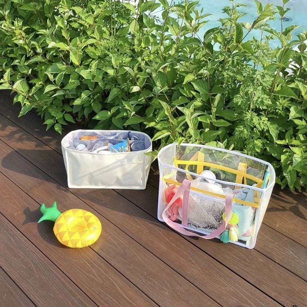 

Прозрачная пляжная сумка из ПВХ в стиле Ins, большая вместительная водонепроницаемая сумка через плечо из ПВХ, прочная сумка для хранения, пляжная сумка