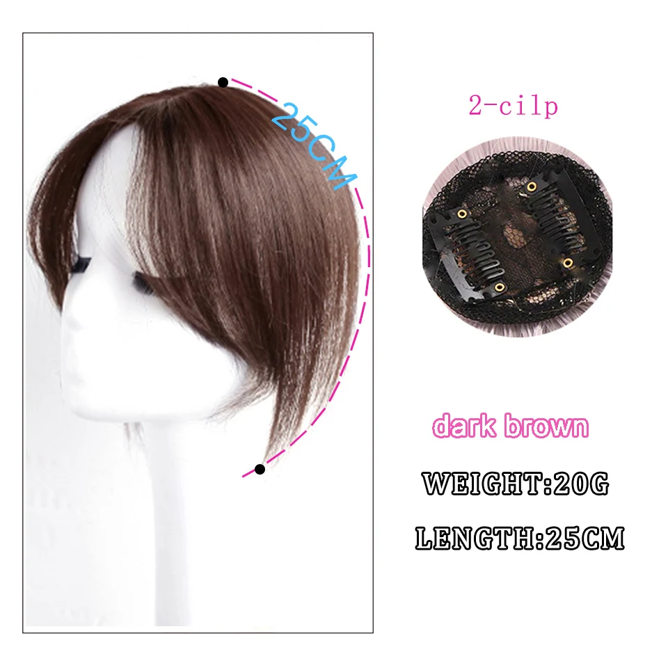 Synthesis Wig Middle-part Bangs Hair Extensions Clip In Forehead Natural Seamless French Oblique Bangs Eight-character Bangs Ext