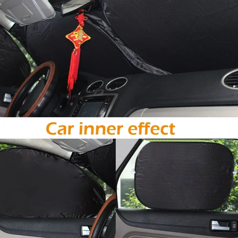 6 Pcs Car Sun Protection Cover Sunscreen Curtain Folding Silver Reflective Car Windshield Window Visor Shield Window Sunshade