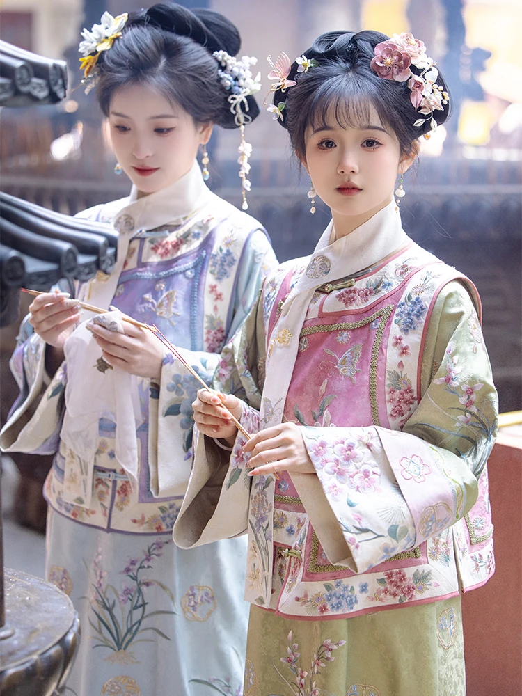 

Chuan Dai iguang Lanruo Qingjia двухцветный комплект одежды для тяжелой работы с вышивкой и флагом Jaet, маленькое украшение