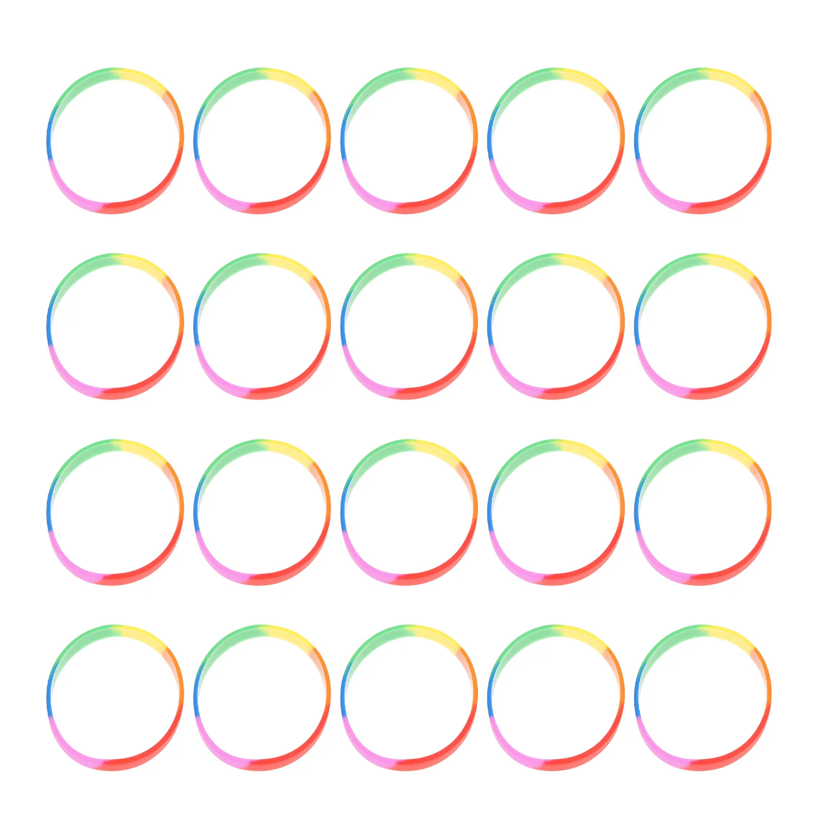 

20 Pcs Rainbow Wristbands Bracelet Colorful Custom Colored Sports Unisex Stylish Bright Fashion Practical