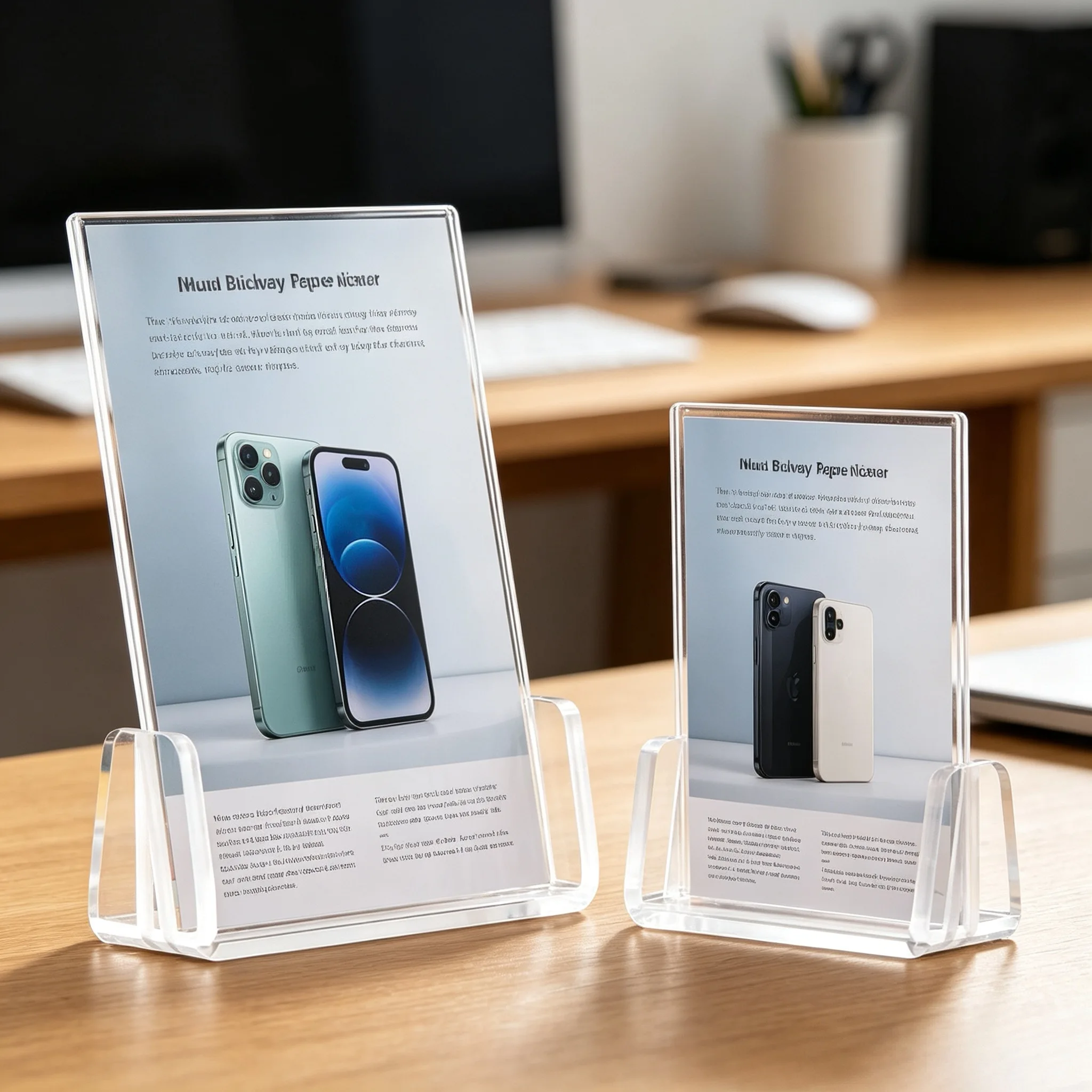 2 Pieces A5 148x210mm T / L Display Table Tent Acrylic Menu Card Sign Holder Display Stand Plastic Photo Picture Poster Frame