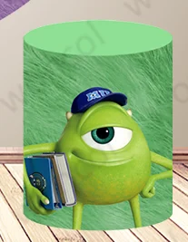 خلفية Mike Wazowski للفتيات ، وحوش وinc ، خلفية مستديرة لعيد الميلاد Sullivan Boo غطاء أسطواني ، دعامة صور استحمام الطفل